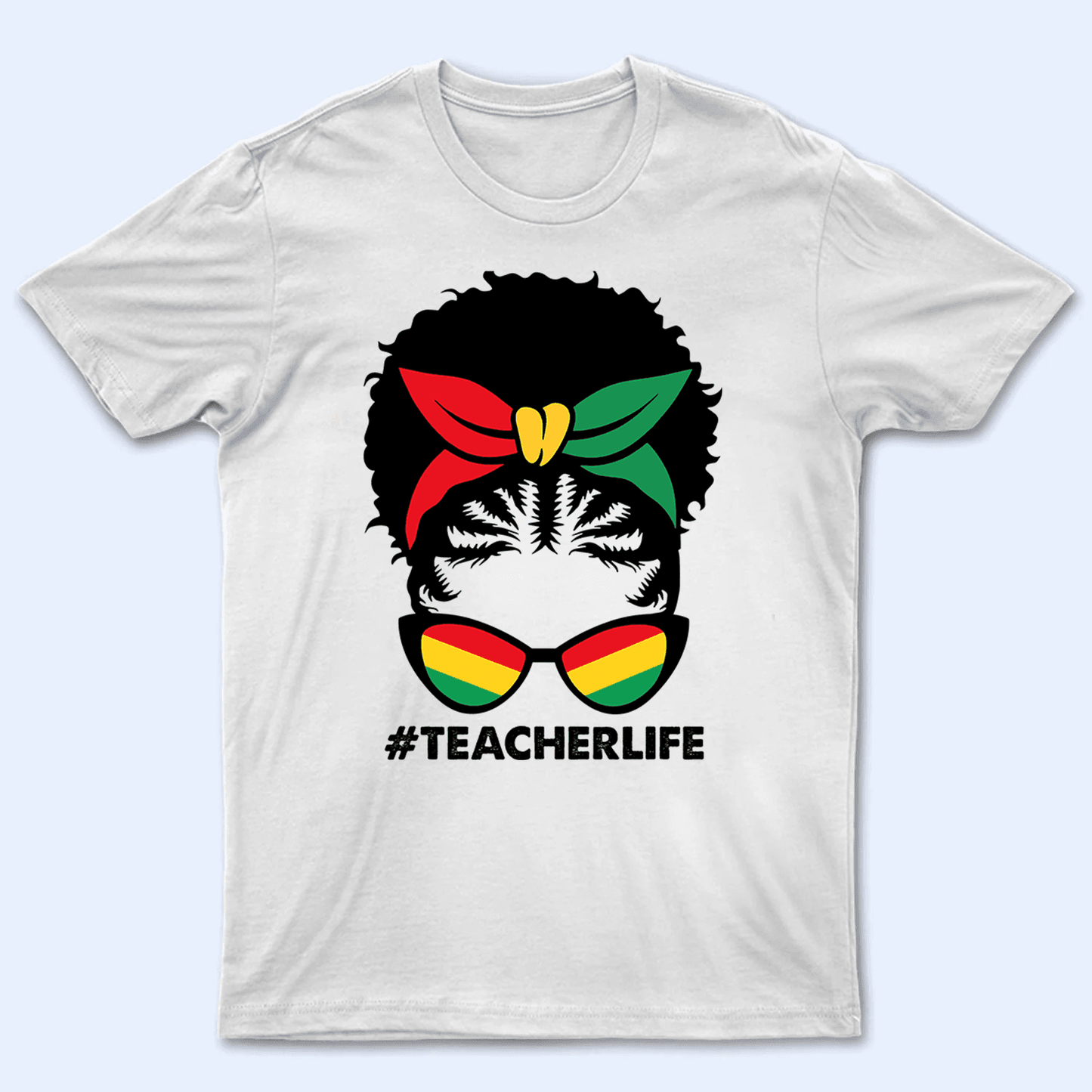 African Messy Bun Hair - Black History Month - Personalized Custom T Shirt - Birthday, Loving, Funny Gift for Teacher, Kindergarten, Preschool, Pre K, Paraprofessional