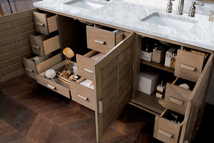 Portland 72" Double Vanity Cabinet, Whitewashed Walnut