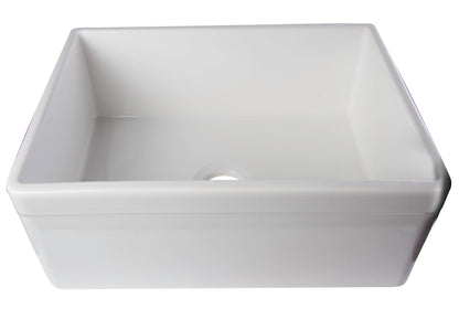 ALFI brand AB506 AB506-W White 26" Decorative Lip Apron Single Bowl Fireclay Farmhouse Kitchen Sink