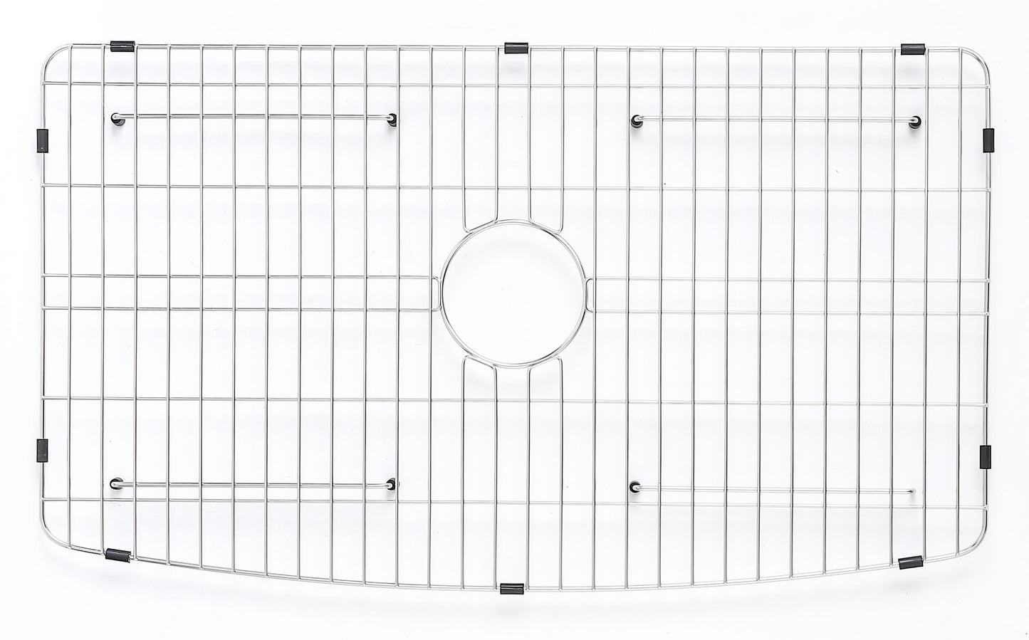 ALFI brand ABFC3320S ABFC3320S-W White Smooth Curved Apron 33" x 20" Single Bowl Fireclay Farm Sink with Grid