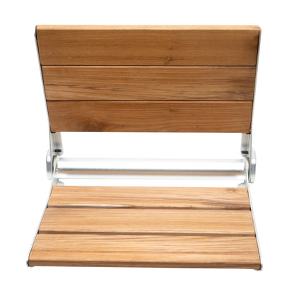 ALFI brand  ABS17 17" Folding Teak Wood Shower Seat Bench with Backrest