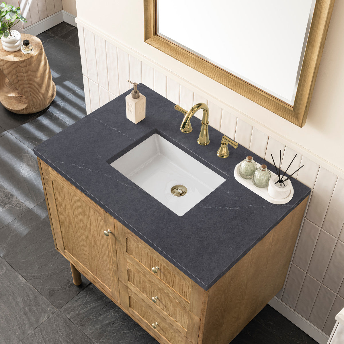 Laurent 36" Single Vanity Cabinet, Light Natural Oak
