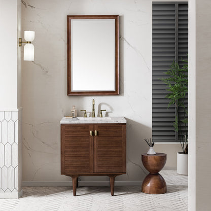 Amberly 30" Single Vanity Cabinet, Mid-Century Walnut