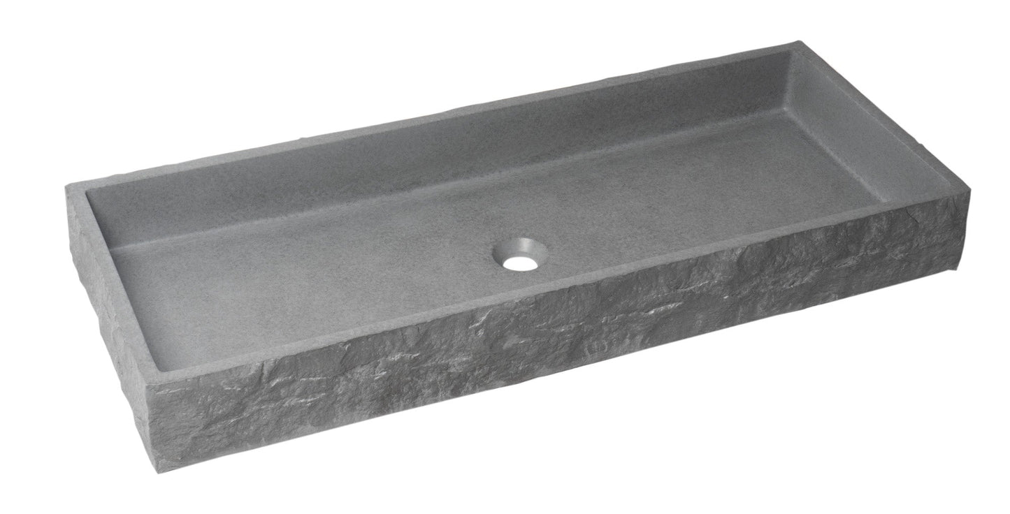 ALFI brand  ABCO39TR 39" Solid Concrete Gray Matte Trough Sink for the Bathroom