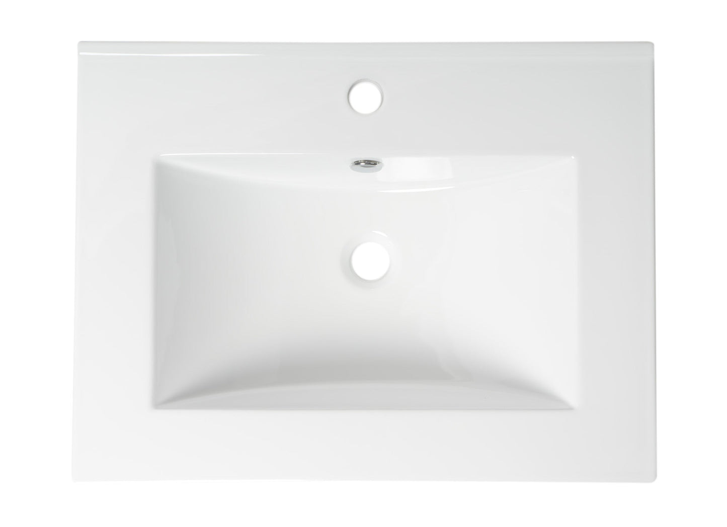 ALFI brand  ABC803 White 25" Rectangular Drop In Ceramic Sink with Faucet Hole
