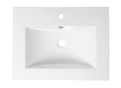 ALFI brand  ABC803 White 25" Rectangular Drop In Ceramic Sink with Faucet Hole