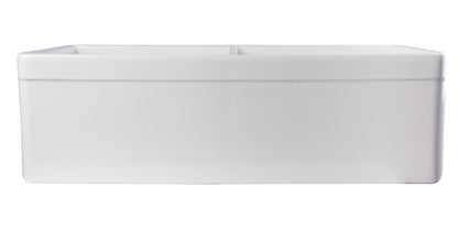 ALFI brand AB539 AB539-W White 32" Decorative Lip Apron Double Bowl Fireclay Farmhouse Kitchen Sink