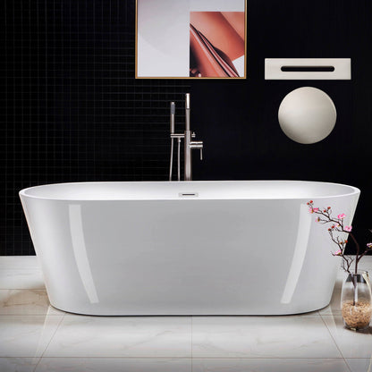 WOODBRIDGE 71" Acrylic Freestanding Bathtub Contemporary Soaking Tub