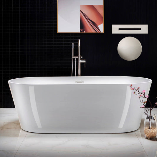 WOODBRIDGE 71" Acrylic Freestanding Bathtub Contemporary Soaking Tub