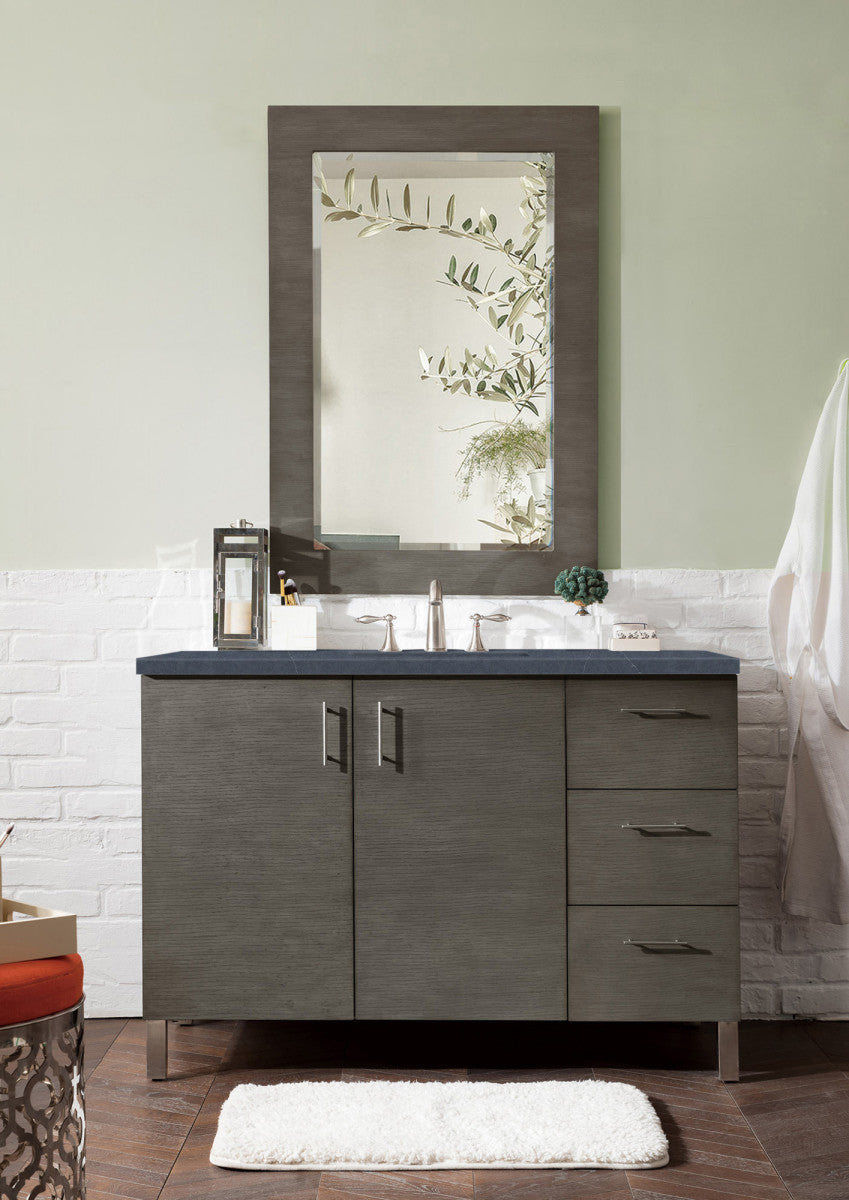 Metropolitan 48" Single Vanity Cabinet, Silver Oak