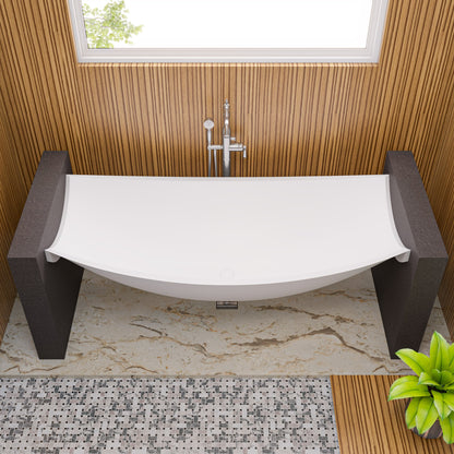 ALFI brand HammockTub2 HammockTub2 71" Solid Surface Resin Suspended Wall Mounted Hammock Bathtub