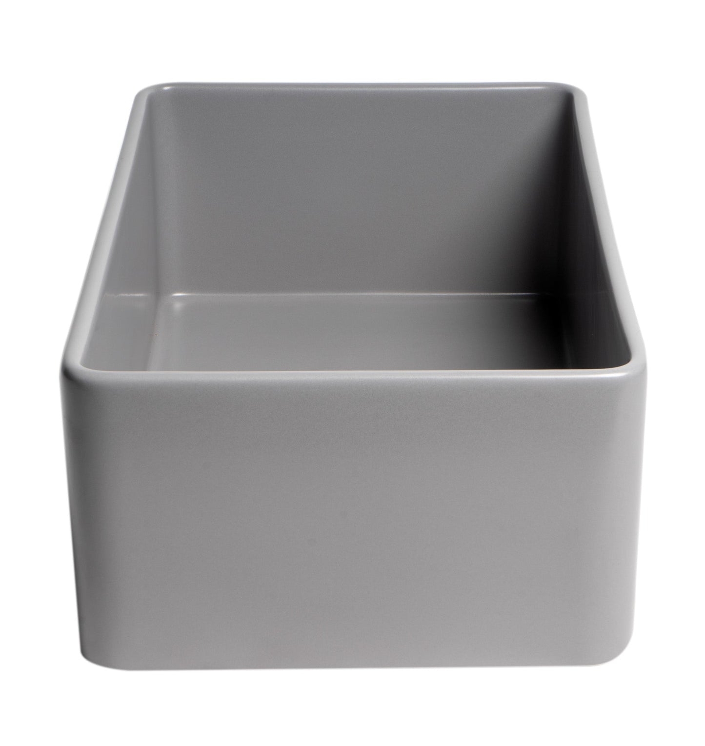 ALFI brand ABF3018 Smooth Apron 30" x 18" Single Bowl Fireclay Farm Sink