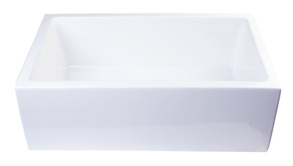 ALFI brand AB3018SB Smooth Apron Thick Wall Fireclay Single Bowl Farm Sink