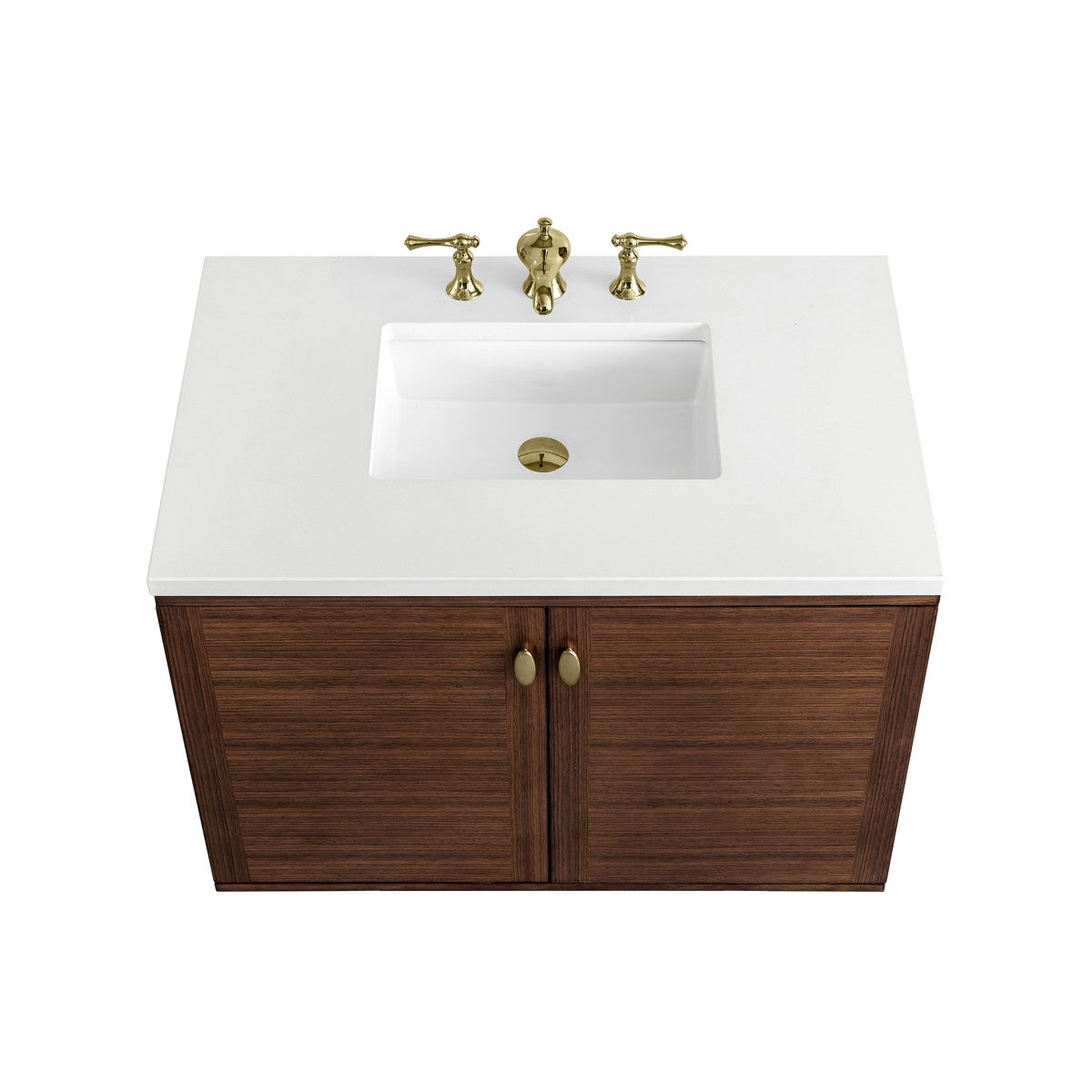 Amberly 36" Single Vanity Cabinet, Mid-Century Walnut