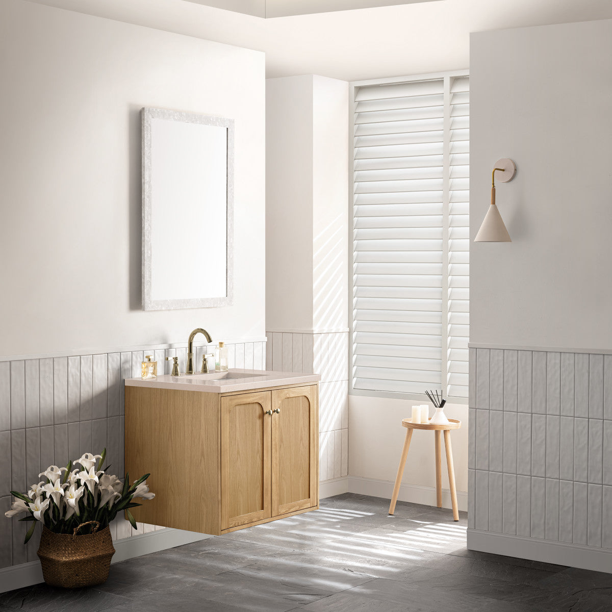 Laurent 30" Single Vanity Cabinet, Light Natural Oak