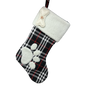 Plush Plaid Pet Stocking  Black and White