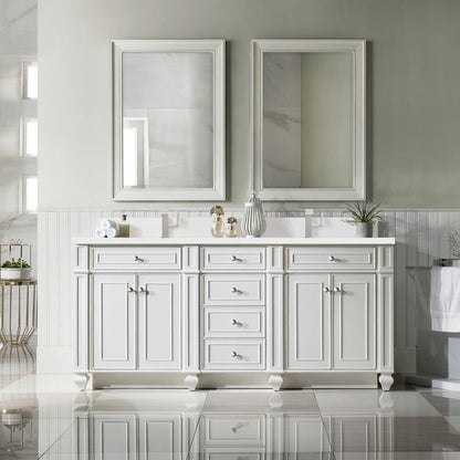 Bristol 72" Double Vanity Cabinet, Bright White