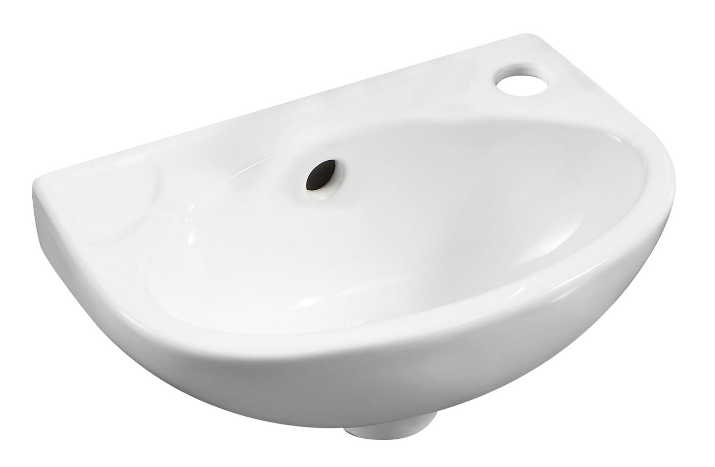 ALFI brand  ABC118 White 14" Small Wall Mounted Ceramic Sink with Faucet Hole