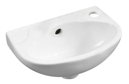 ALFI brand  ABC118 White 14" Small Wall Mounted Ceramic Sink with Faucet Hole