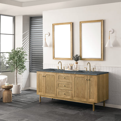 Laurent 72" Double Vanity Cabinet, Light Natural Oak