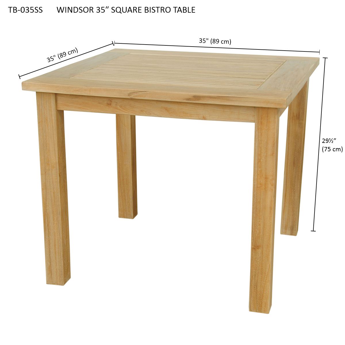 Windsor 35" Square Bistro Table
