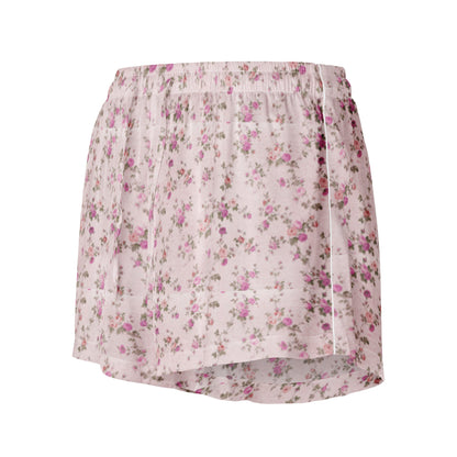 Customizable: Pink Floral Women’s Pajama Shorts