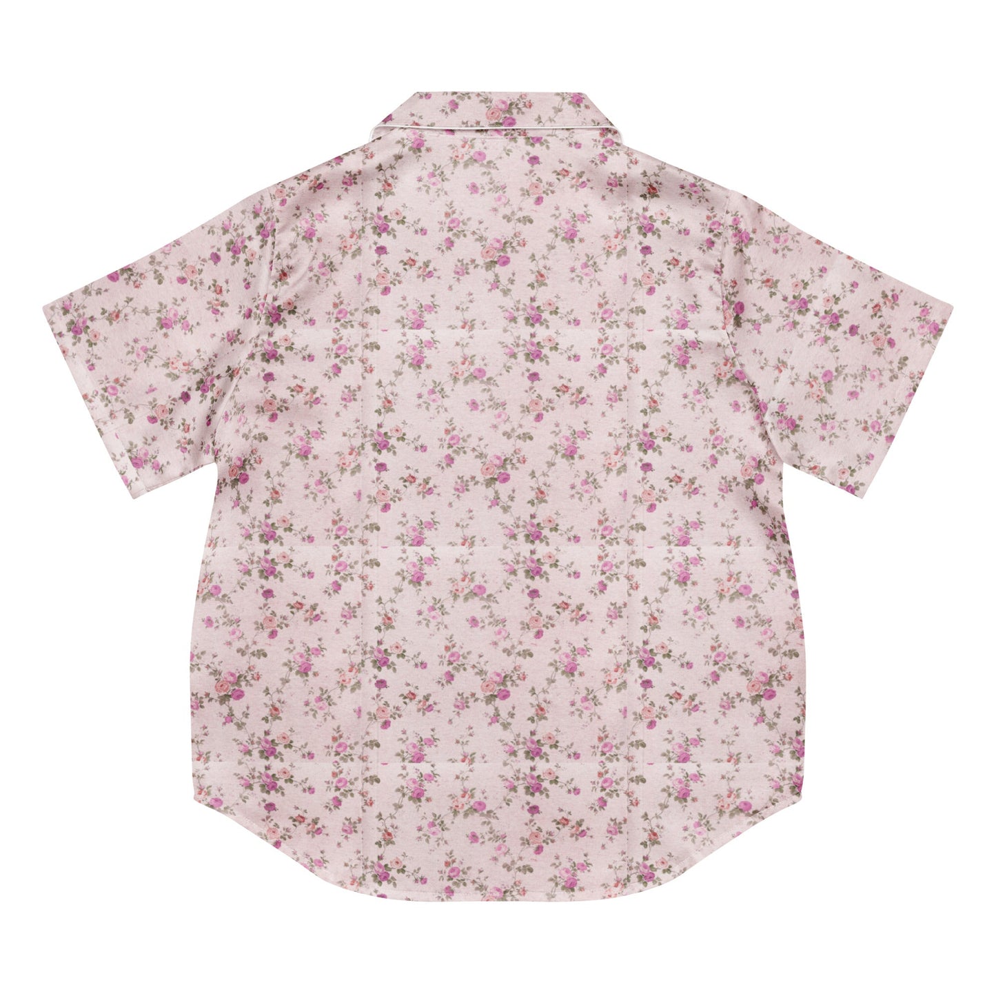 Customizable: Pink Floral Women’s Short Sleeve Pajama Top