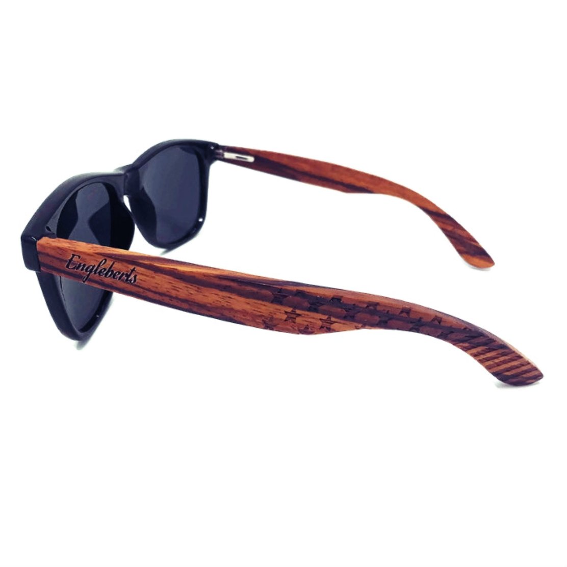 Zebrawood Sunglasses, Stars and Bars, Polarized, Handcrafted | Kitchen + Metal