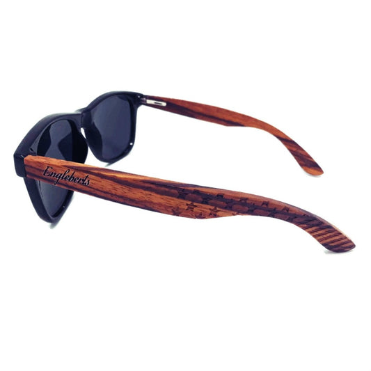 Zebrawood Sunglasses, Stars and Bars, Polarized, Handcrafted | Kitchen + Metal
