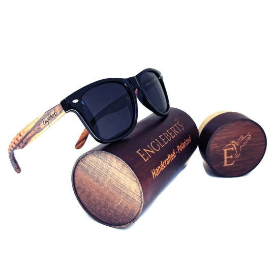 Zebrawood Sunglasses, Stars and Bars With Wooden Case, Polarized | Kitchen + Metal