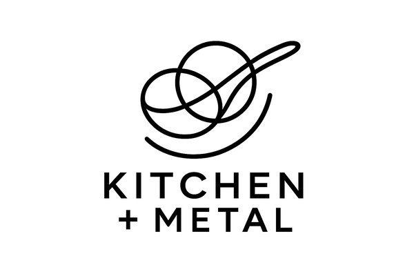 Alternative Kitchen + Metal logo with circles and pen strokes