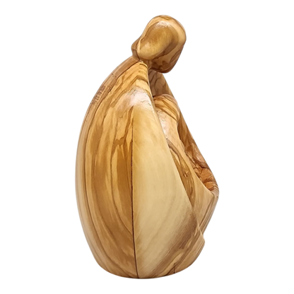 Modern Style Holy Family Carved Nativity - Olive Wood - 6.75 Inch