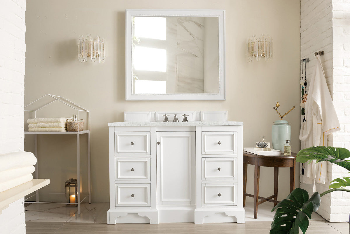De Soto 48" Single Vanity Cabinet, Bright White