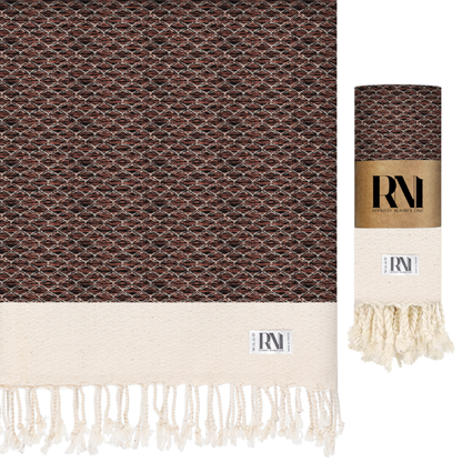 Anatolian Boho Turkish Peshtemal Beach Bath Gym Yoga Towel 36” x 71”