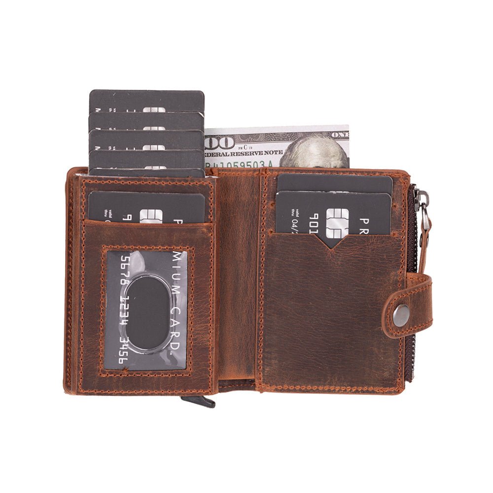 Andalusia Genuine Leather Pop-Up Cardholder with RFID Protection