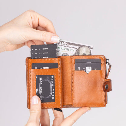 Andalusia Genuine Leather Pop-Up Cardholder with RFID Protection