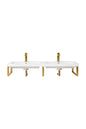 Three Boston 18" Wall Brackets, Radiant Gold w/ 47" White Glossy Composite Stone Top