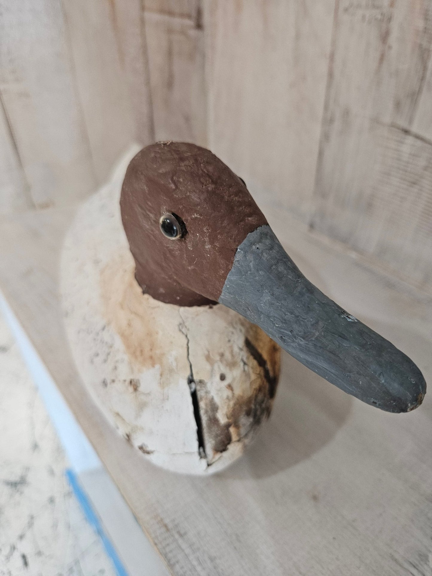 Antique Vintage Wood Carved Duck Decoy