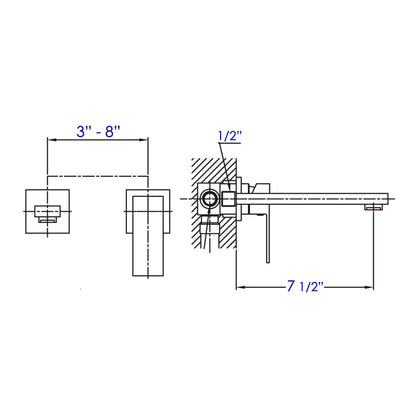 ALFI brand AB1468 Single Lever Wallmount Bathroom Faucet