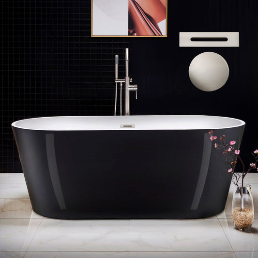WOODBRIDGE B-1813 67" Acrylic Freestanding Bathtub Contemporary Soaking Tub