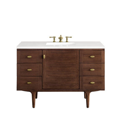 Amberly 48" Single Vanity Cabinet, Mid-Century Walnut