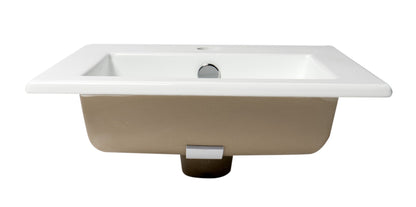 ALFI brand  ABC801 White 17" Square Drop In Ceramic Sink with Faucet Hole