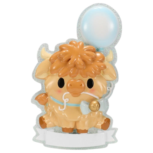 Highland Cow Cutesy Blue Baby Ornament