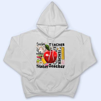 Apple Back to School - Personalized Custom T Shirt - Birthday, Loving, Funny Gift for Teacher, Kindergarten, Preschool, Pre K, Paraprofessional
