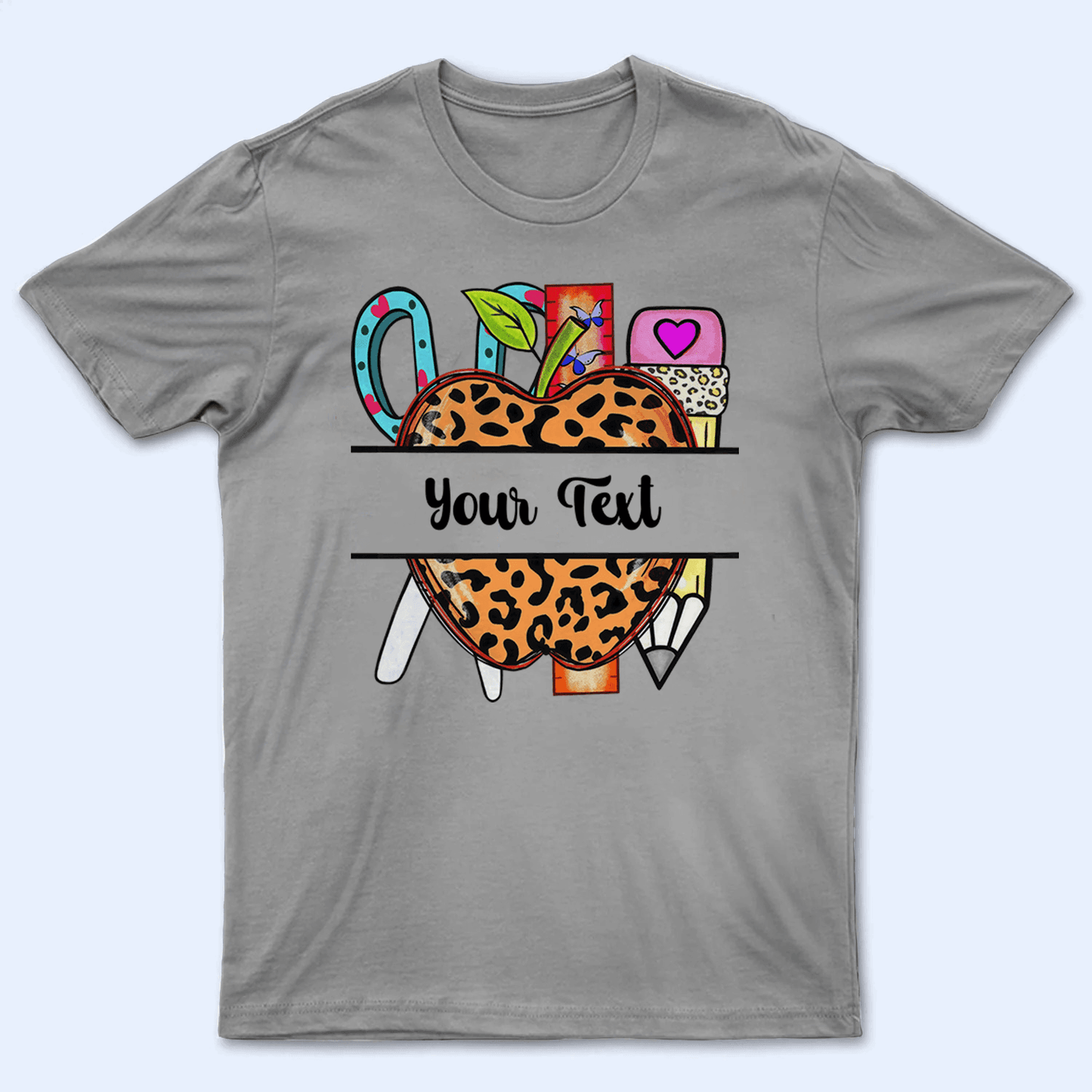 Apple Name Frame - Personalized Custom T Shirt - Birthday, Loving, Funny Gift for Teacher, Kindergarten, Preschool, Pre K, Paraprofessional