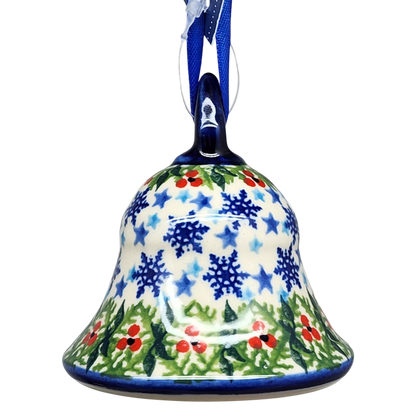 Ceramic Holiday Bell - Winter Wonderland Pattern