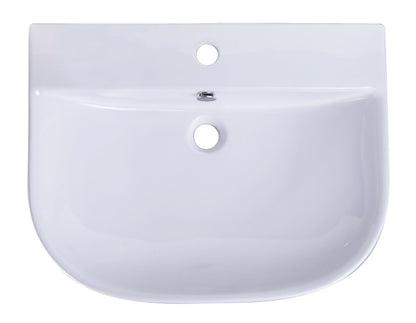 ALFI brand  AB111  24" White D-Bowl Porcelain Wall Mounted Bath Sink