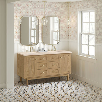Laurent 60" Double Vanity, Light Natural Oak