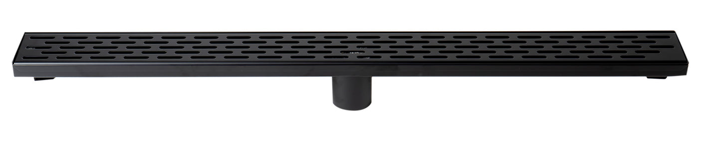 ALFI brand ABLD32C ABLD32C-BM 32" Black Matte Stainless Steel Linear Shower Drain with Groove Holes