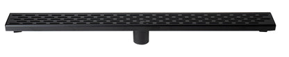 ALFI brand ABLD32C ABLD32C-BM 32" Black Matte Stainless Steel Linear Shower Drain with Groove Holes